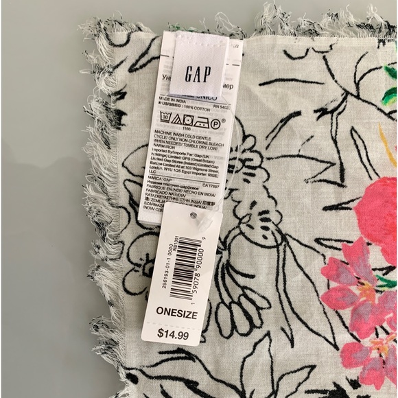 GAP Floral Print Cotton Scarf - NWT - Picture 5 of 8